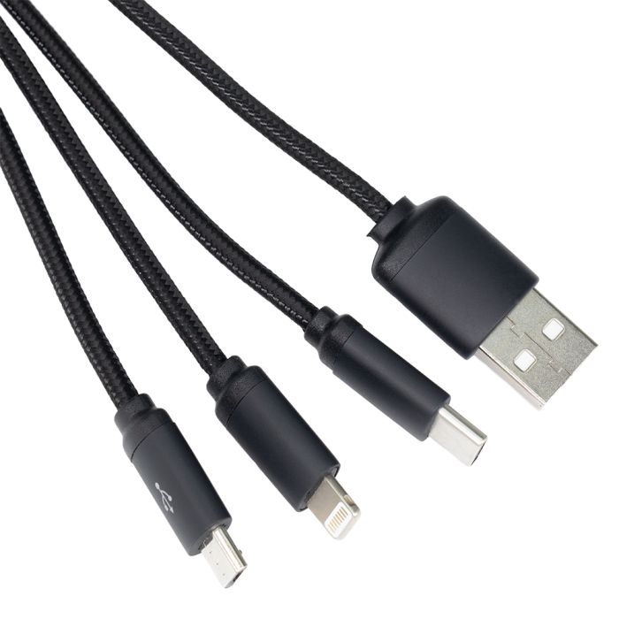 3in1 long cable with illuminated logo for engraving, W201TG