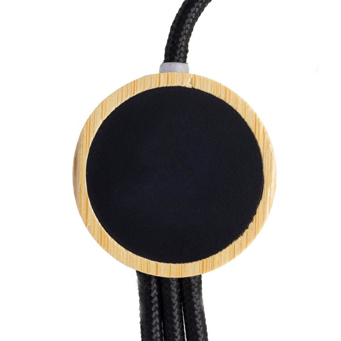 3-in-1 cable with illuminated logo in a wooden casing, LH-ZMU06