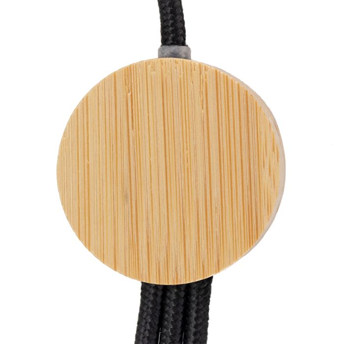3-in-1 cable with illuminated logo in a wooden casing, LH-ZMU06