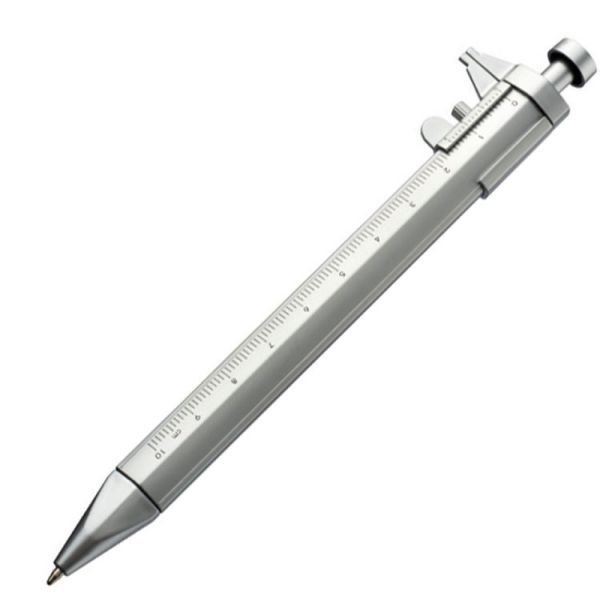 Plastic ballpen with sliding calliper PRESCOT