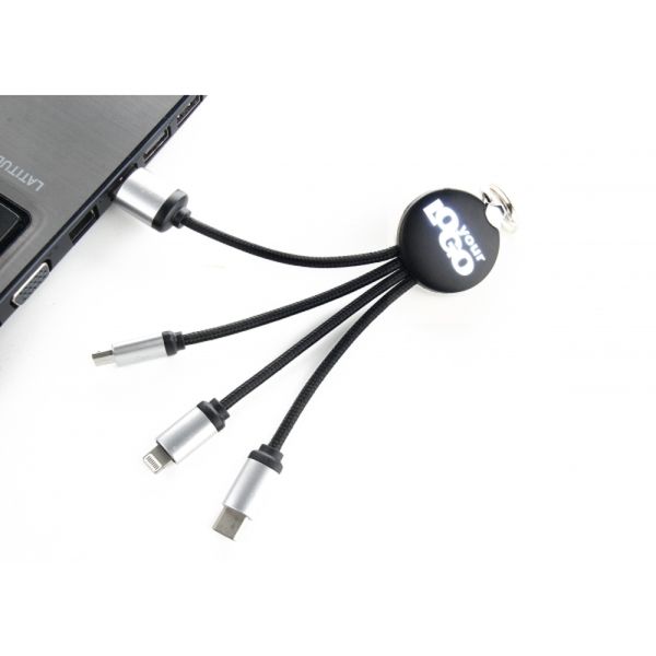 3in1 cable with enlighted logo for engraving, RXD-368