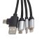 4-in-1 cable with illuminated logo in a wooden casing, LH-ZMU05