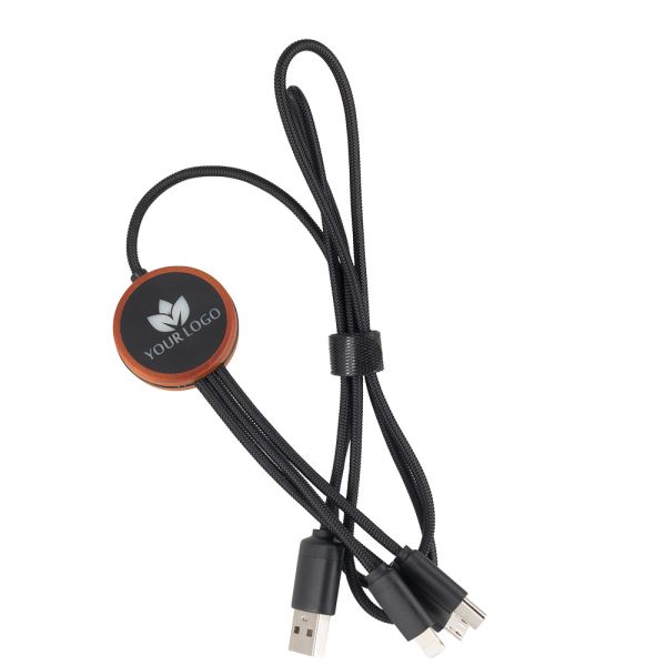 Cable 3in1 with illuminated logo - LH-ZM04