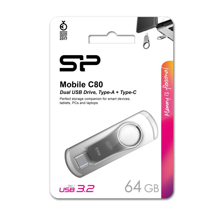 Pendrive Silicon Power for Type-C Mobile C80 3.2 OTG