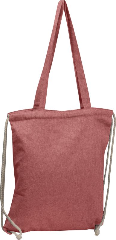 Recycled cotton bag with long handles, 140 g/m2, ADDISON