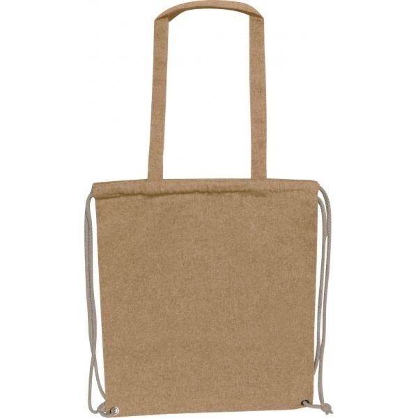 Recycled cotton bag with long handles, 140 g/m2, ADDISON