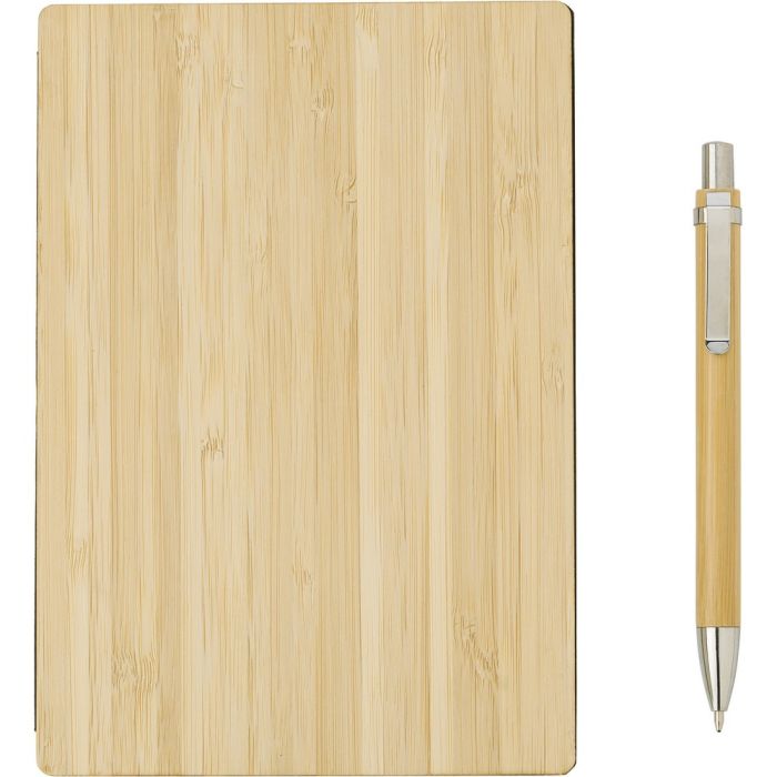Bamboo notebook approx. B6 with ball pen