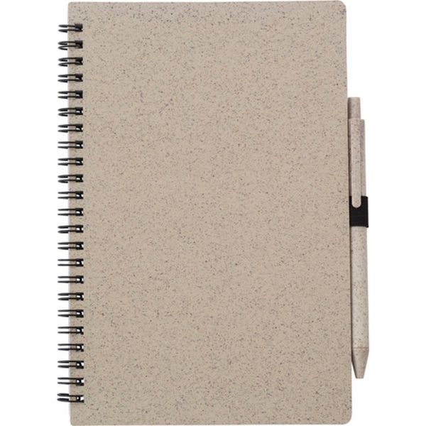 Wheat straw notebook approx. A5 with ball pen