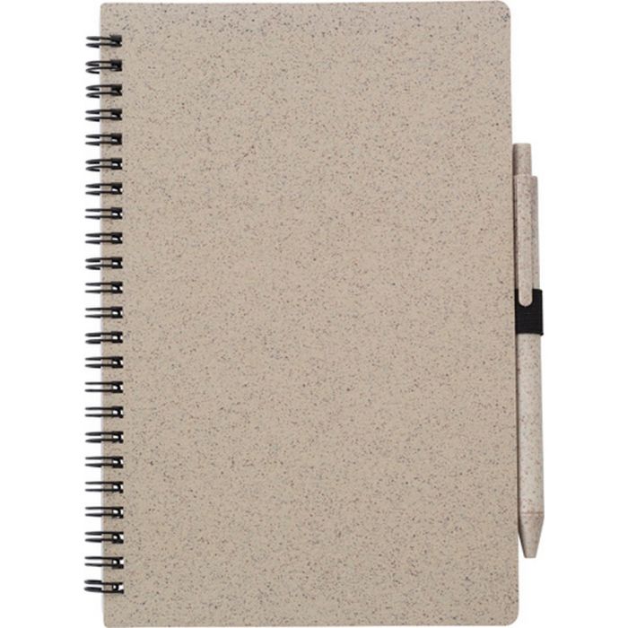 Wheat straw notebook approx. A5 with ball pen