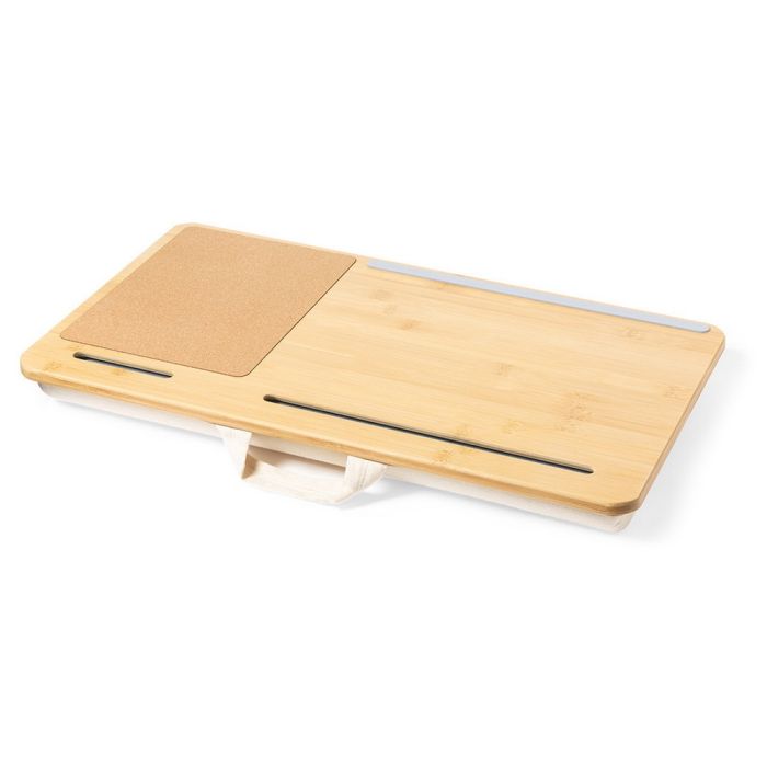 Bamboo desk organizer, laptop stand, phone stand, cork mouse pad