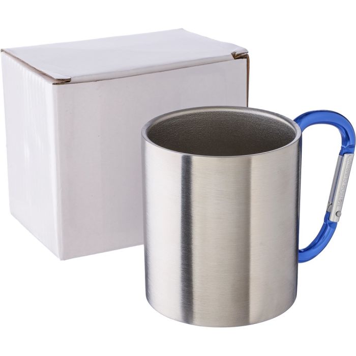 Metal mug 185 ml with carabiner clip