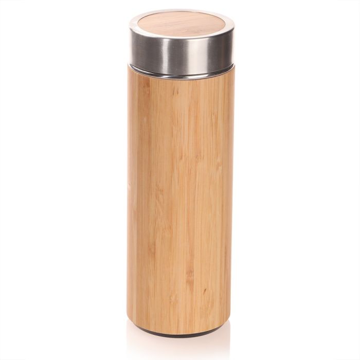 Bamboo thermos 350 ml with sieve stopping dregs | Christian