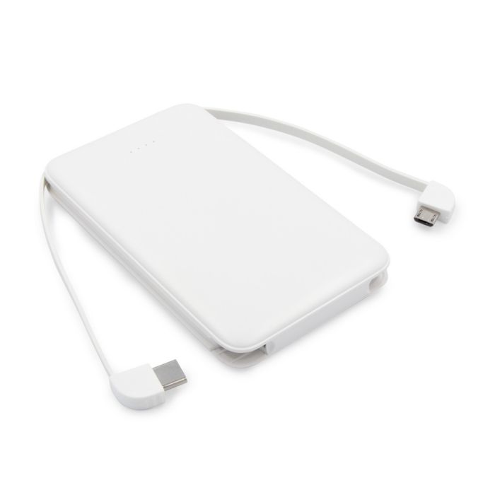 Power bank 5000 mAh with integrated cables, adapter included | Presley