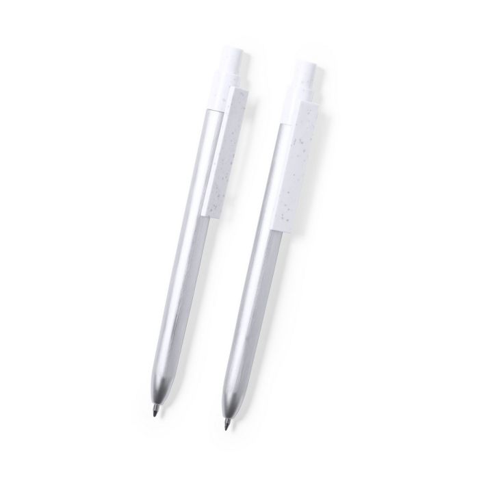 Recycled aluminium writing set, ball pen and roller ball pen