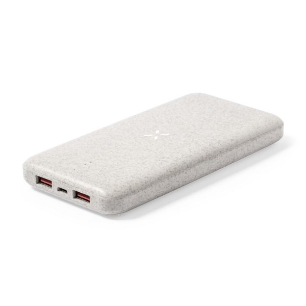 Wheat straw wireless power bank 8000 mAh, wireless charger 10W