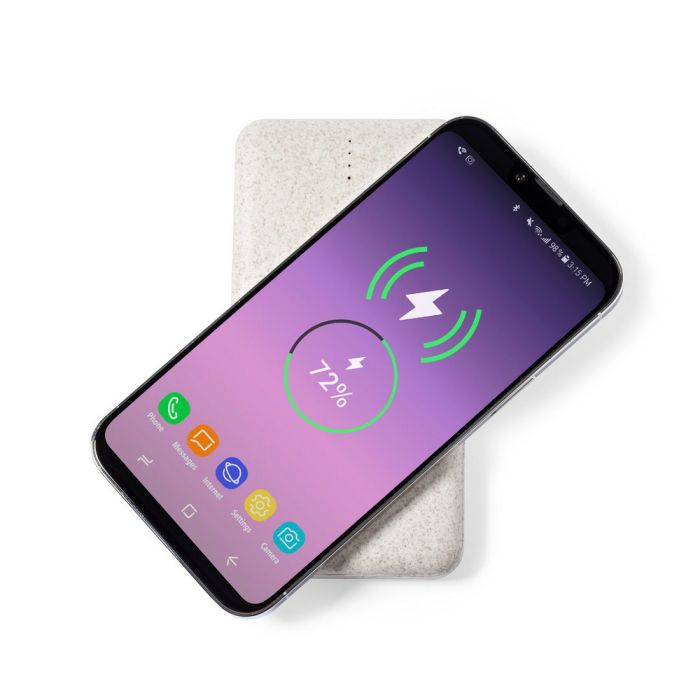 Wheat straw wireless power bank 8000 mAh, wireless charger 10W
