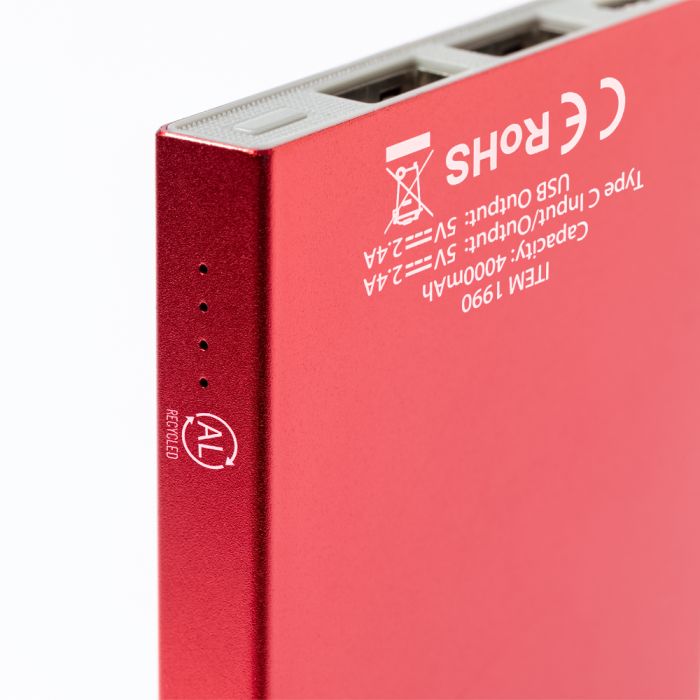 Recycled aluminium power bank 4000 mAh