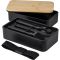 Lunch boxes 2 in 1, 2x400 ml, bamboo lid, cutlery