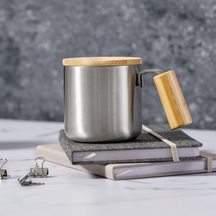 Recycled stainless steel thermo mug 330 ml