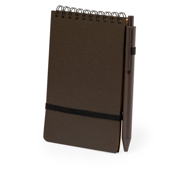 Coffee fibre notebook approx. A6 with ball pen
