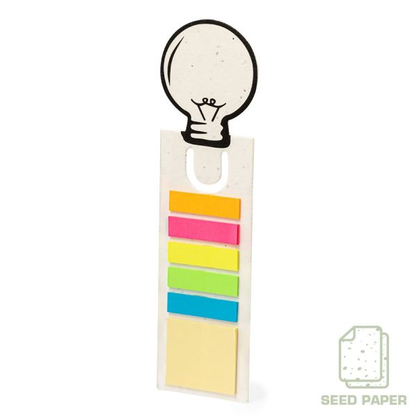 Memo holder, sticky notes, bookmark, seed paper