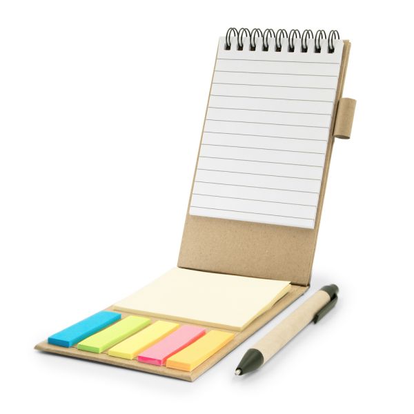 Memo holder, notebook, sticky notes, ball pen | Madelyn