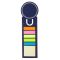 Memo holder, sticky notes, bookmark, notebook, ruler