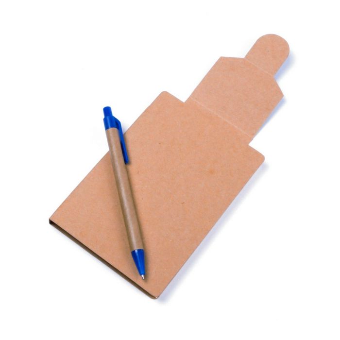 Memo holder, notebook A6, sticky notes, ball pen