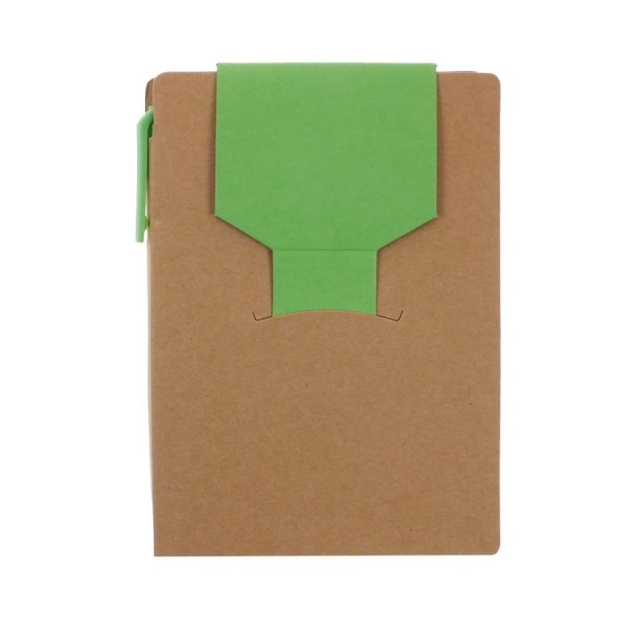 Memo holder, notebook A6, sticky notes, ball pen