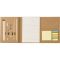 Conference folder, notebook, ruler, ball pen, pencils, pencil sharpener, eraser, sticky notes