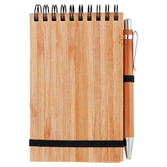 Bamboo notebook A6 with ball pen