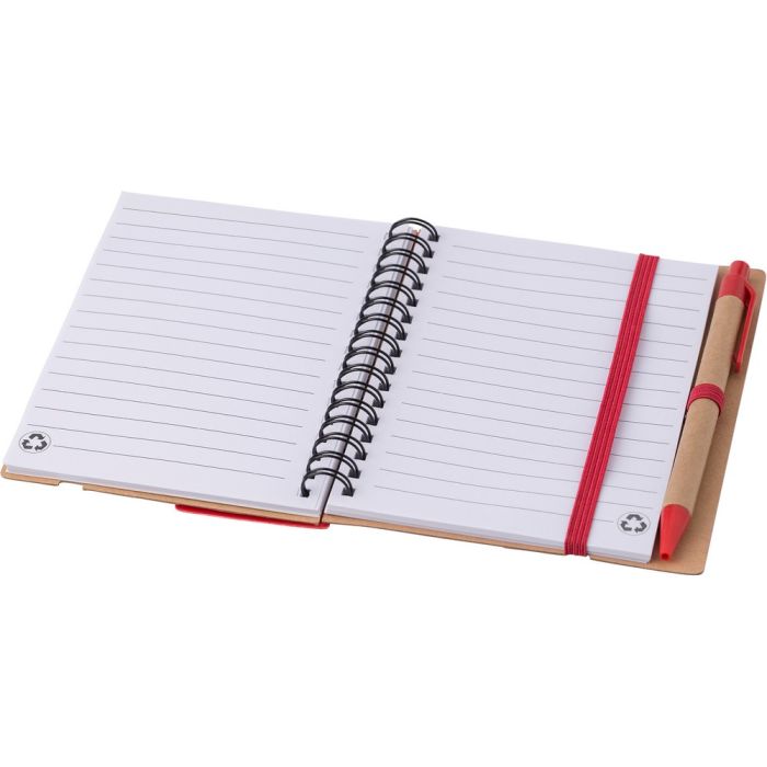 Memo holder, notebook, ball pen, ruler, sticky notes