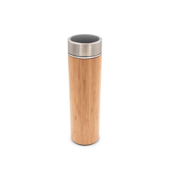 Bamboo thermos 500 ml with sieve stopping dregs and touch digital beverage temperature display | Georgia