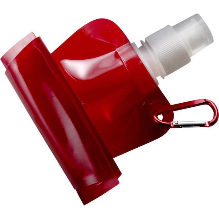 Foldable water bottle 420 ml with carabiner clip