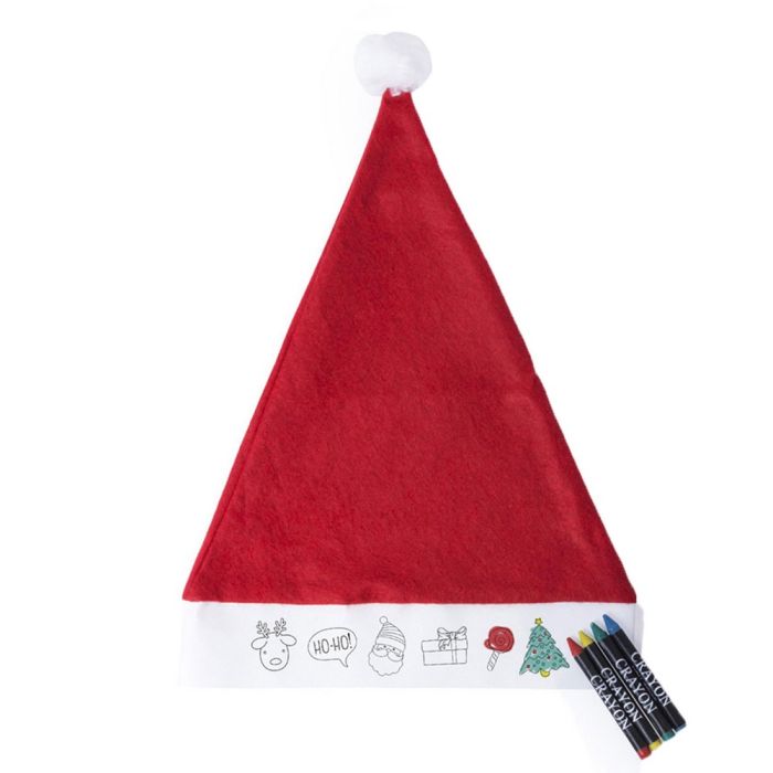 Christmas hat for colouring, crayons