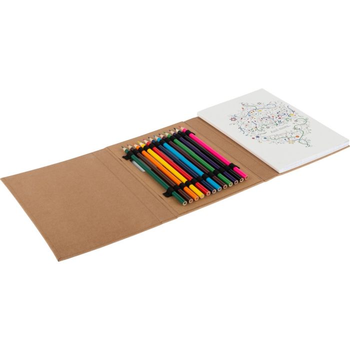 Colouring book for adults, colouring pencils