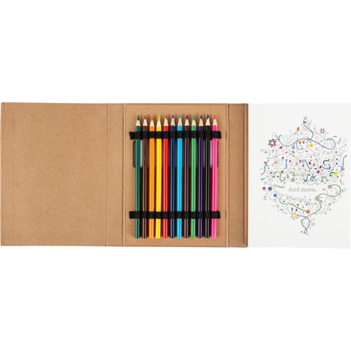 Colouring book for adults, colouring pencils