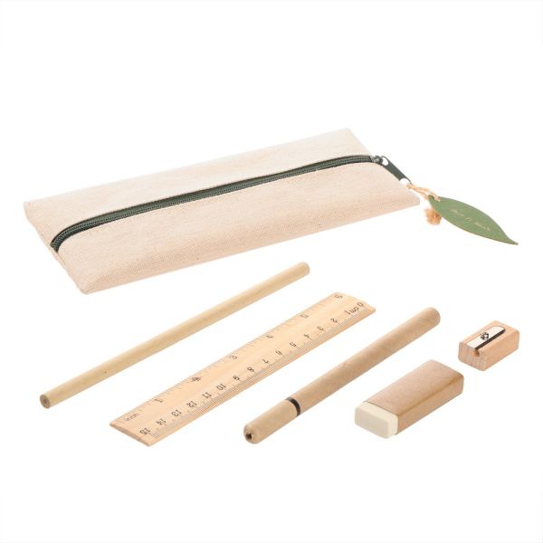 School set, pencil case, pencil, ball pen, ruler, eraser and pencil sharpener | Landon
