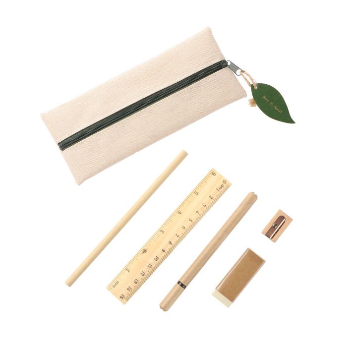 School set, pencil case, pencil, ball pen, ruler, eraser and pencil sharpener | Landon