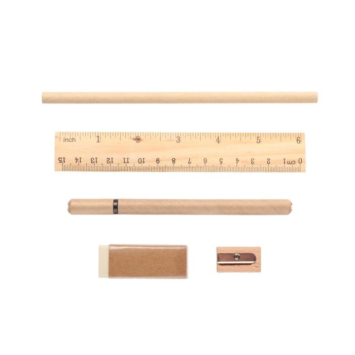 School set, pencil case, pencil, ball pen, ruler, eraser and pencil sharpener | Landon