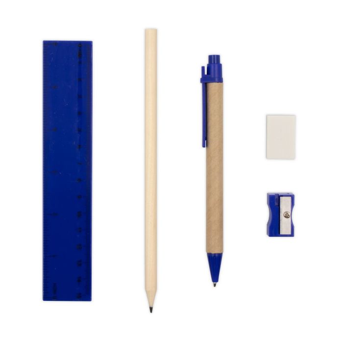 School set, pencil case, pencil, ball pen, ruler, eraser and pencil sharpener | Tobias