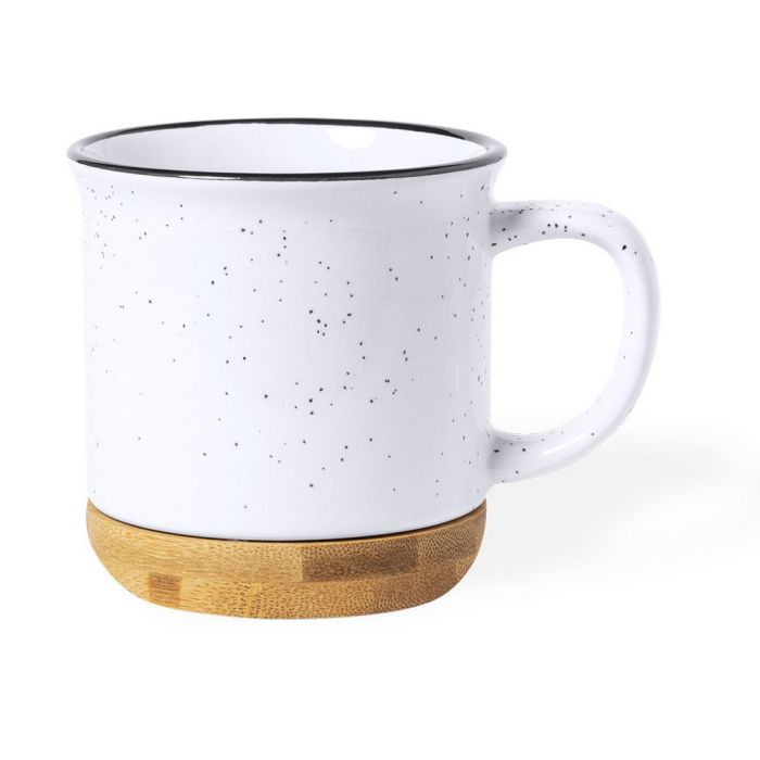 Ceramic mug 330 ml with bamboo detail