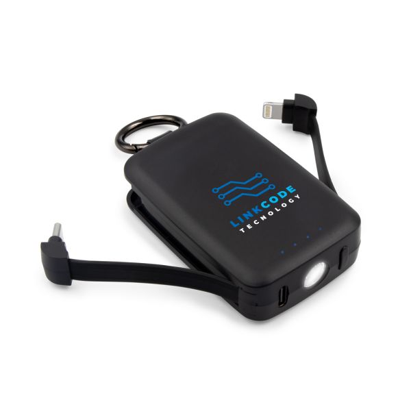 Power bank 4000 mAh, carabiner and 1W light | Dimetrice