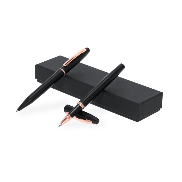 Recycled aluminium writing set, ball pen and roller ball pen