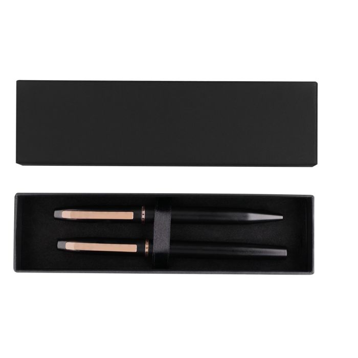Recycled aluminium writing set, ball pen and roller ball pen