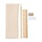 School set, pencil case, pencil, ruler, eraser and pencil sharpener