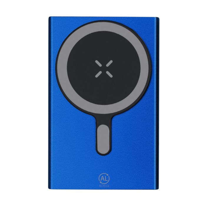 Recycled aluminium magnetic wireless power bank 5000 mAh, wireless charger 15W