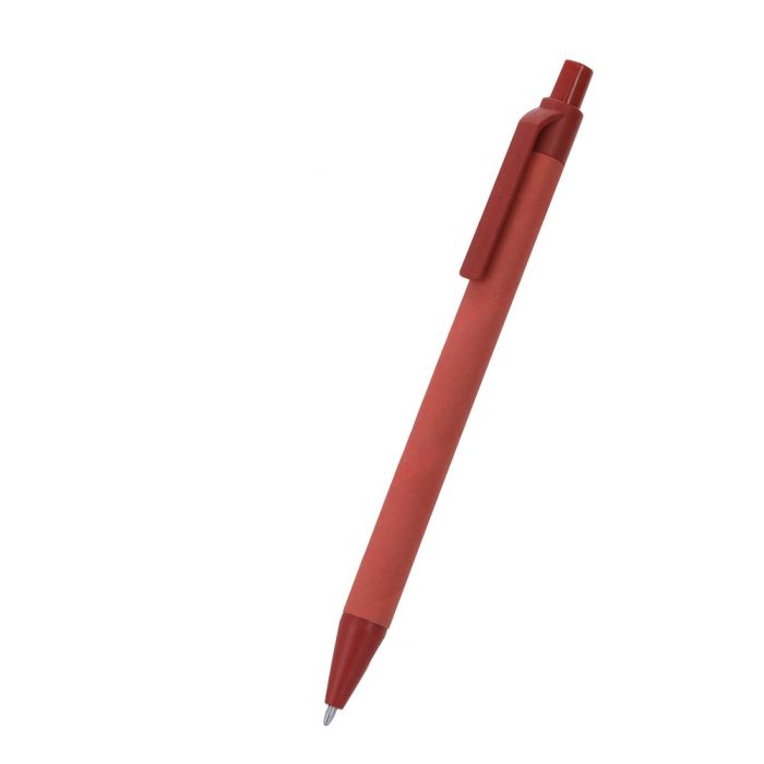 Recycled cardboard and wheat straw ball pen