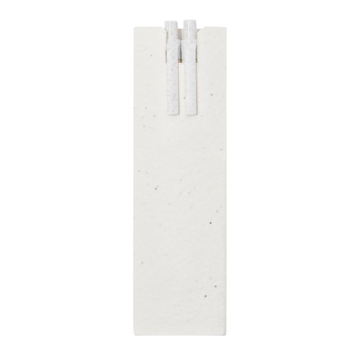 Writing set made from recycled milk cartons, ball pen and "infinity" pencil