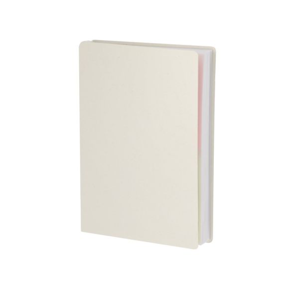 Memo holder, notebook, sticky notes, pen, made from recycled milk cartons